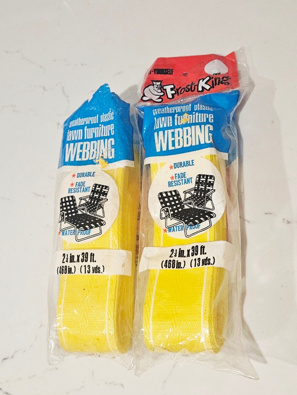 Vintage Lawn Furniture Webbing Set Of 2